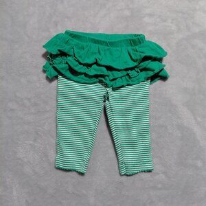 Carter's One-Piece Legging with Ruffle Skirt 3M Emerald Green Striped